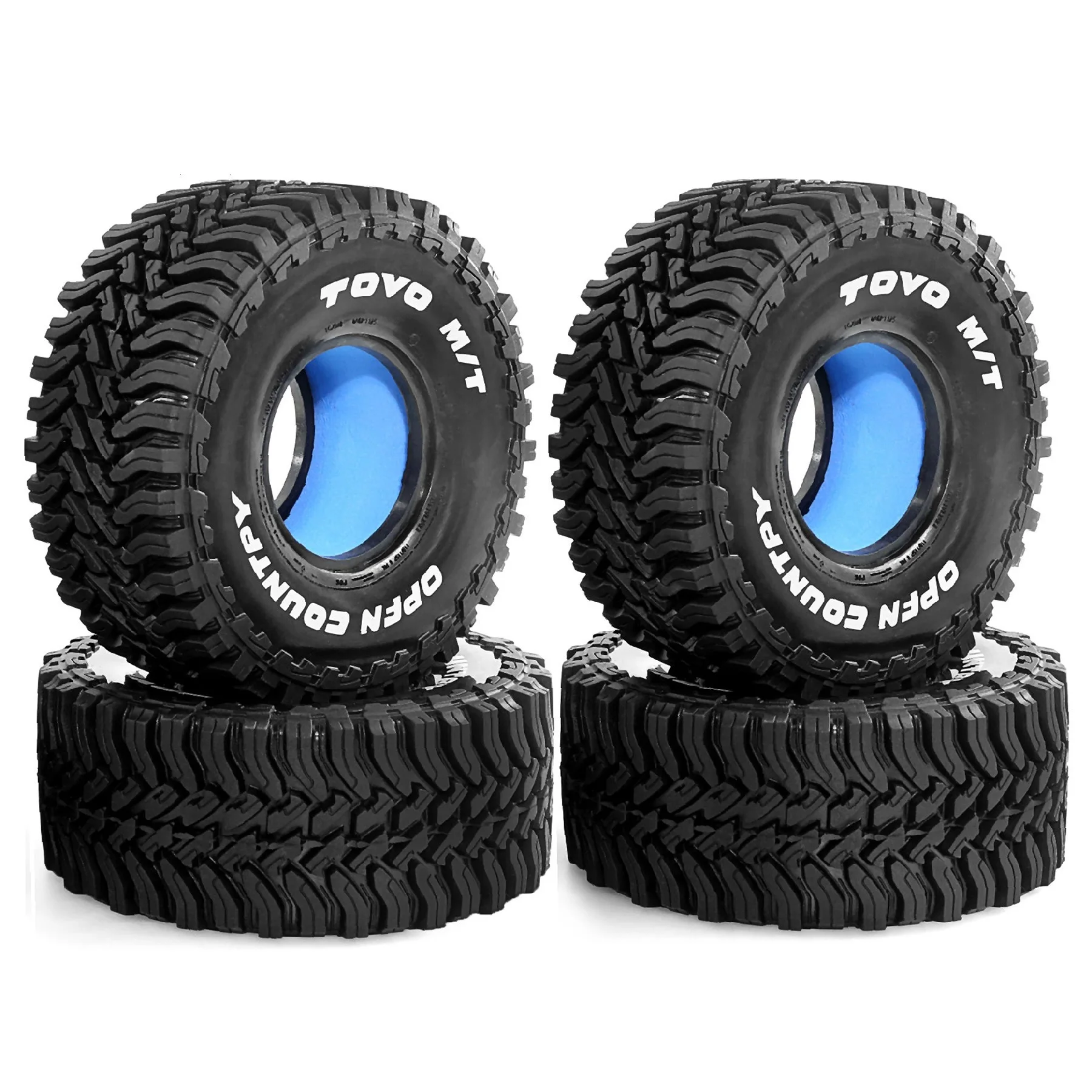 4pcs High Traction 133mm 2.2 Inch Rubber Tire Wheel Set for 1/8 1/10 RC Crawler Axial SCX10 TRX4 Capra RR10 Upgrade Parts