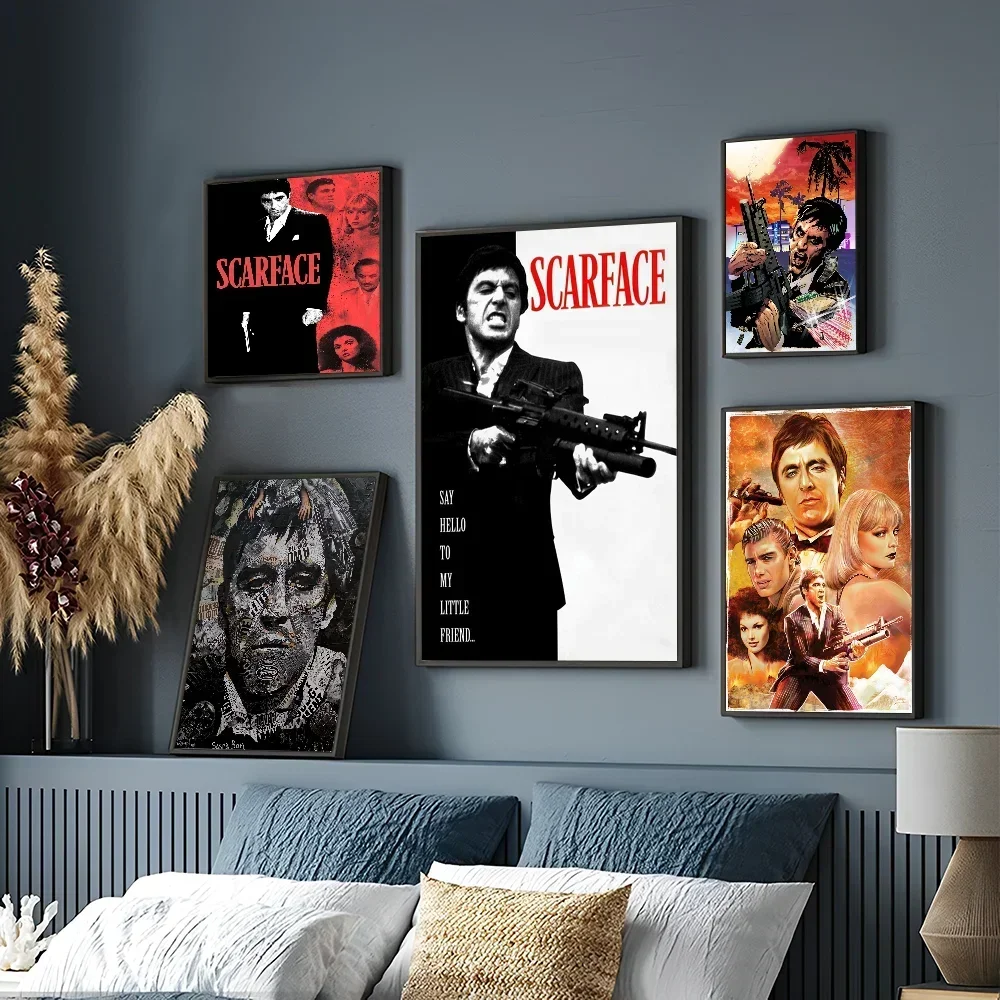 الفيلم الكلاسيكي سكارفيس قماش يطبع المشارك خمر الإثارة الفن يطبع غرفة نوم جدار الفن ديكور المنزل ملصق فني المشجعين الهدايا