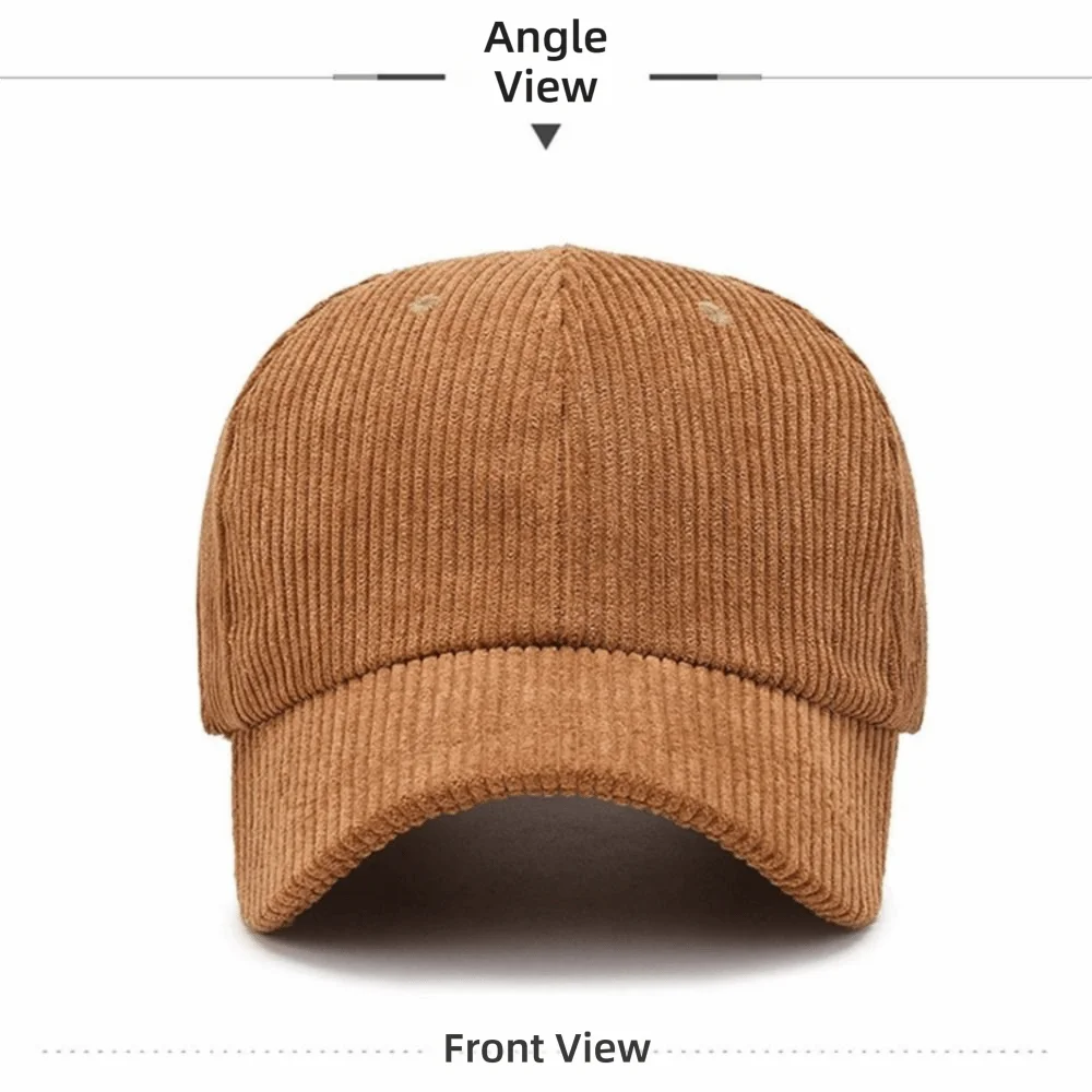 Neue Modische Hochwertige Tragbare Langlebige Verstellbare Baseballkappe im Vintage-Stil Einfarbiger Cord-Hut Unisex Baseballmütze – Detail 8