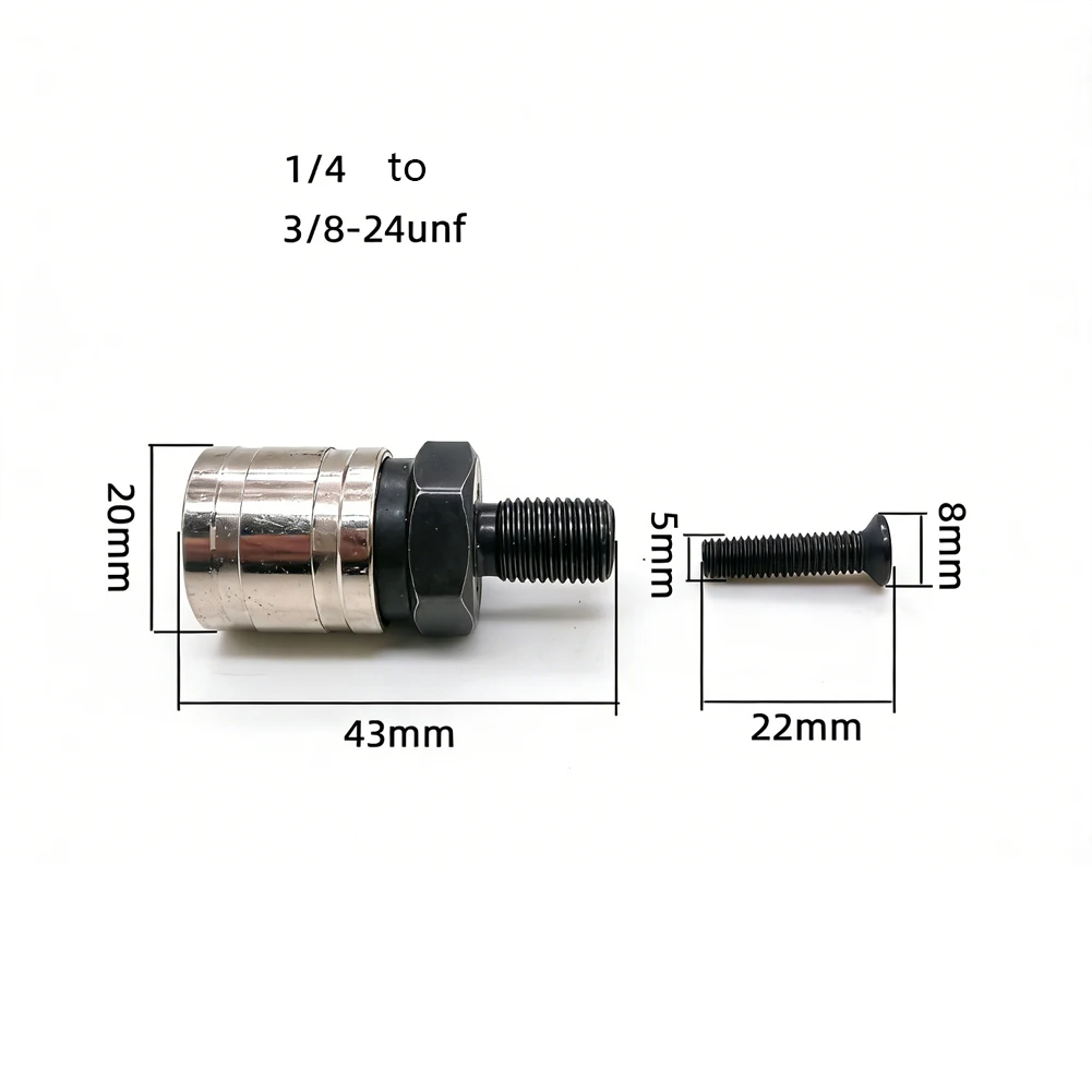 

Precision Machined Metal Adapter Rod 1/4 inch to 3/8-24 UNF or 1/2-20 UNF for Power Tool Accessory Integration