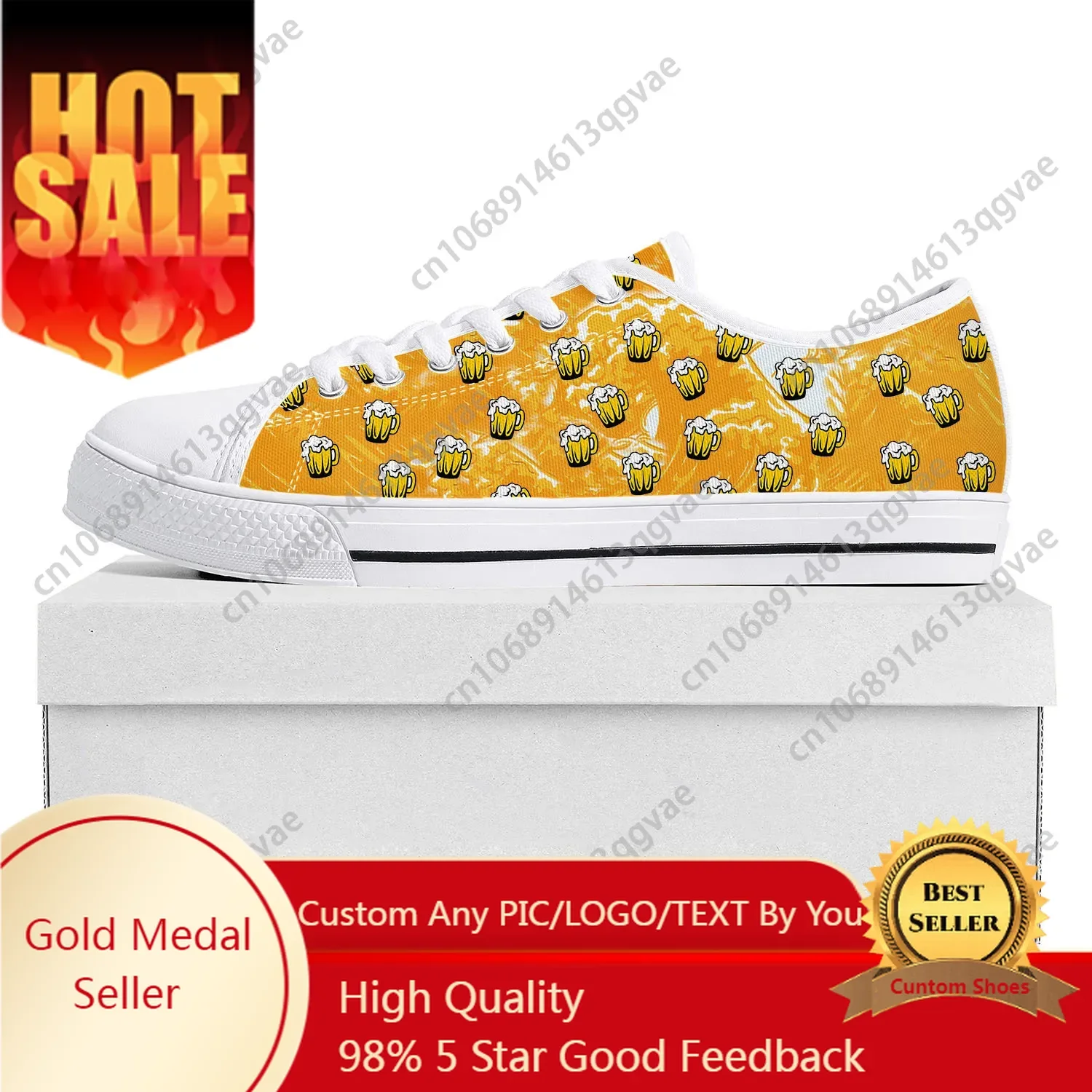 

Beer Unisex 3D Print Low Top High Quality Sneakers Mens Womens Teenager Canvas Sneaker Prode Casual Couple Shoes Custom Shoe