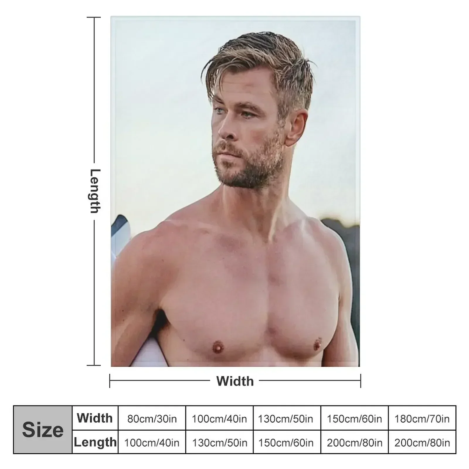 chris hemsworth2 Throw Blanket Heavy Soft Beds Luxury Bed covers Sleeping Bag Blankets