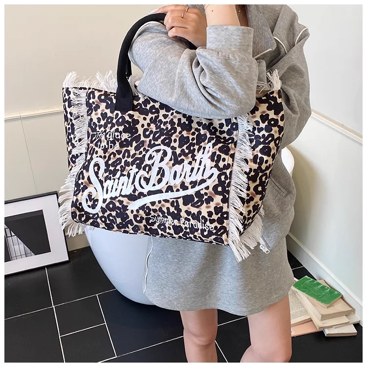 JIAERDI Hot Girl هامش ليوبارد طباعة حمل حقيبة المرأة ريترو شخصية سعة كبيرة حقائب كتف السيدات إلكتروني طباعة حقيبة يد #2