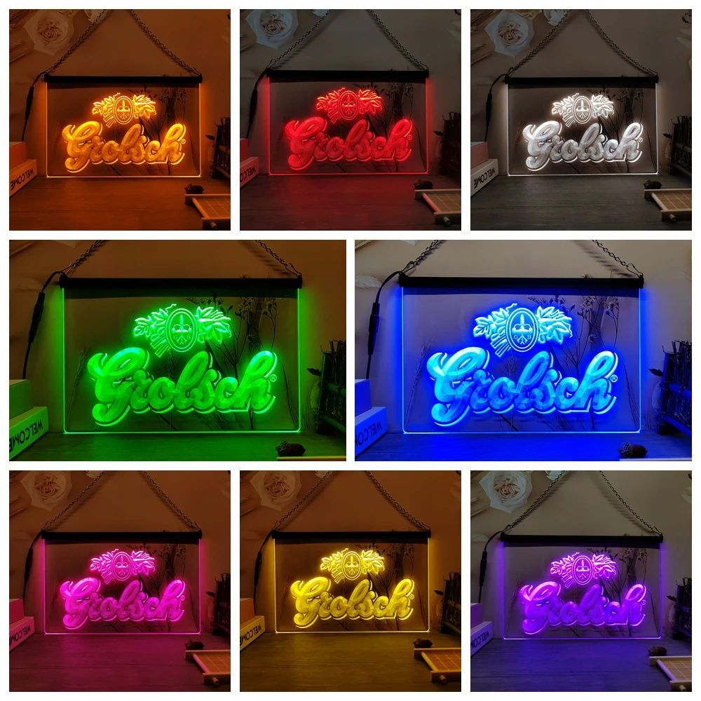 Grolsch Beer Bar Pub Club-3D Carving LED Neon Sign Home Decor Wall Wedding Creative Bedroom Desk