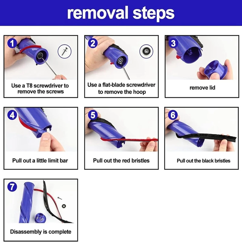 4 Pack Rolling Brush Plush Strips For Dyson V6 V7 V8 V10 Vacuum Cleaner Accessories Rolling Brush-Strips