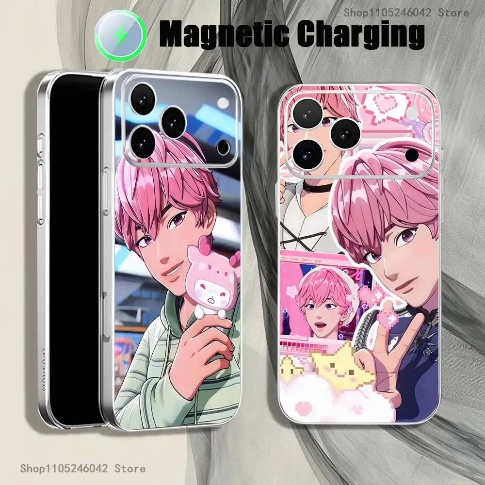 

Singer P-PLAVE B-Bamby Transparent White Phone Case For iPhone 17,16,15,14,13,12,11,Pro,Max,Plus Magnetic Wireless Charging