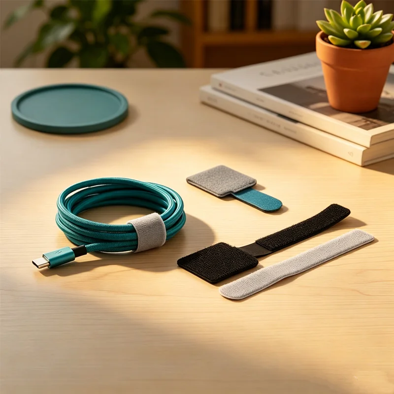 Reusable Hook & Loop , Self-Adhesive Adjustable Cord Straps, for Home  Desk Cable Management, Wire Fastening Organizer