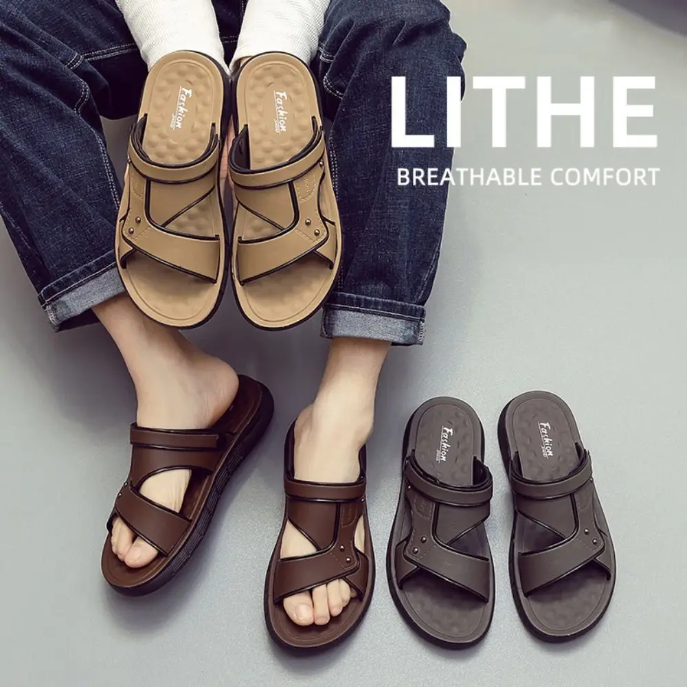 

Модные лоскутные тапочки на плоской подошве, шлепанцы из ПВХ на мягкой подошве, мужская пляжная обувь, домашние сандалии с пряжками на щиколотке