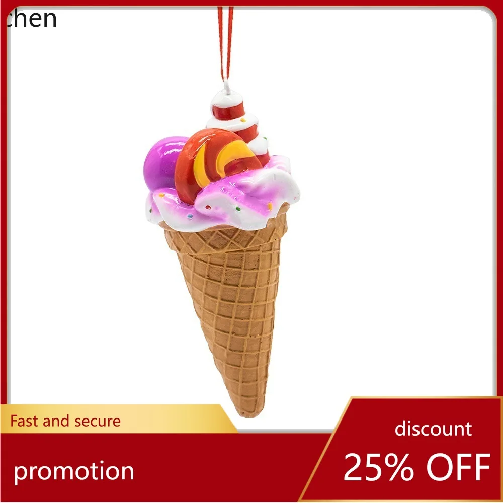 

ZML Christmas ice cream pendant ornament Christmas tree Christmas scene decoration hanging decoration resin craft