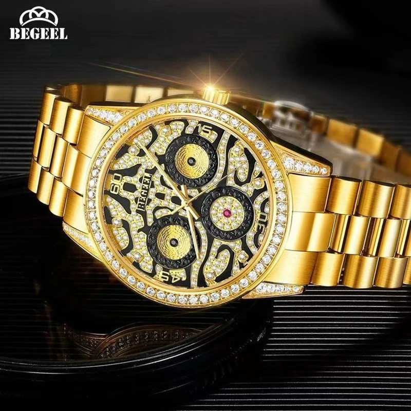 Мужские часы BEGEEL, механические часы, полностью автоматические механические часы, джентльменские механические часы, светящиеся мужские часы