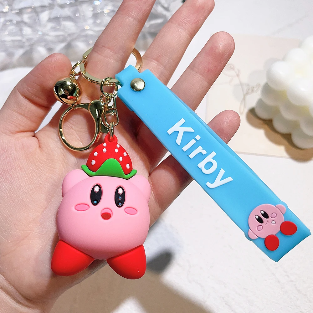 Anime Star Kabi Kirby Keychain Bead Chain Knapsack Accessories Key Chain Bag Pendant Plush Mini School Bag Girl Gift