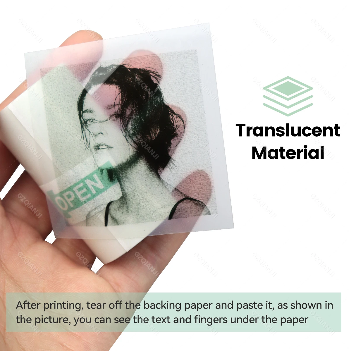 57MM x 30MM Adhesive Transparent Thermal Paper Clear Sticker Paper For 58mm Mini Thermal Printer Photo Printing Paper