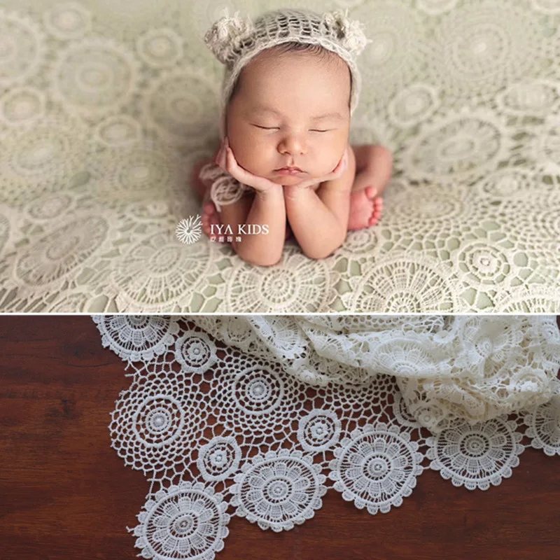 Photography Props For New Baby Hollow Sunflower Liked Pattern Decorative Mat Soft And Comfortable For Babies