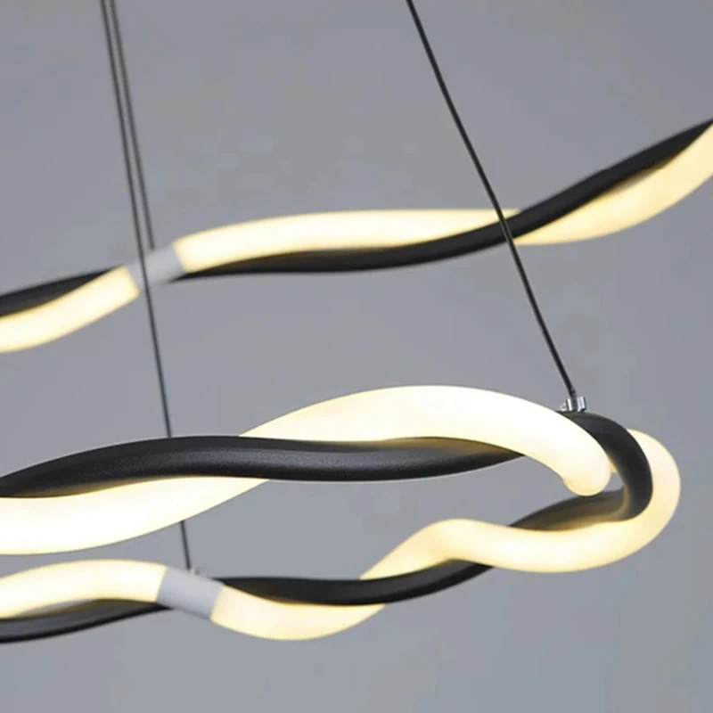 Modern Ring Home Decor Led Pendant Lights Metal Dimmable for Living Dining Table Room Bedroom Lamp Art Hanging Light Fixture