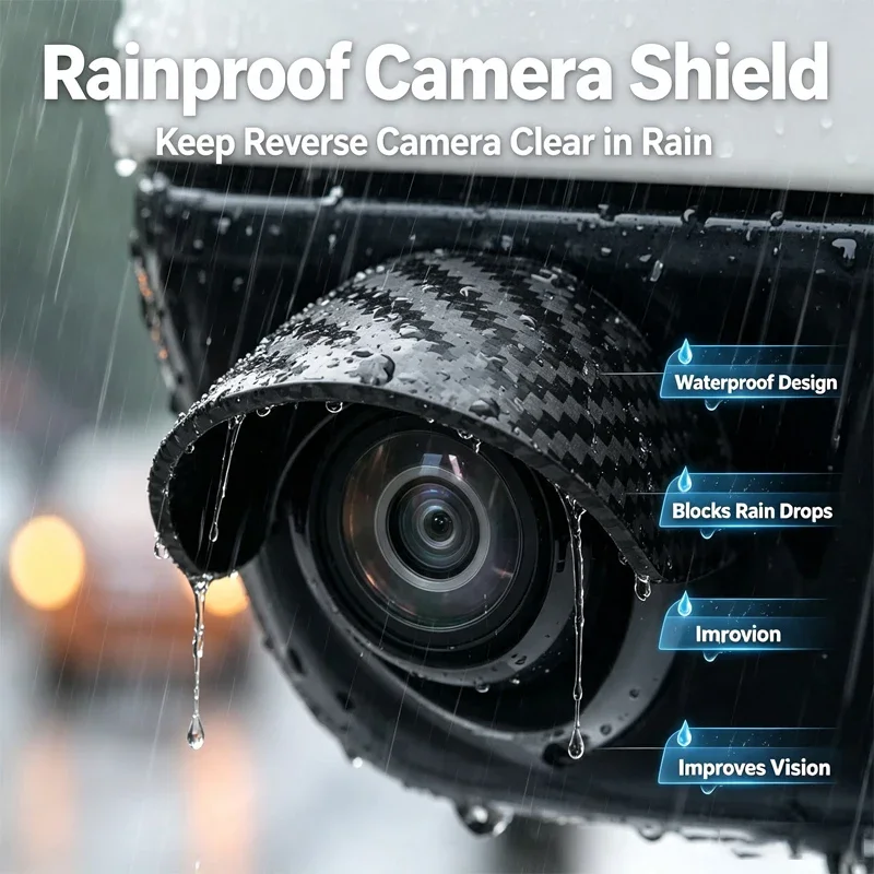 Car Rear View Camera Rain Visor Hood Waterproof Protective Cover Backup Camera Sun Shade Rain Shield Universal PVC Accessories
