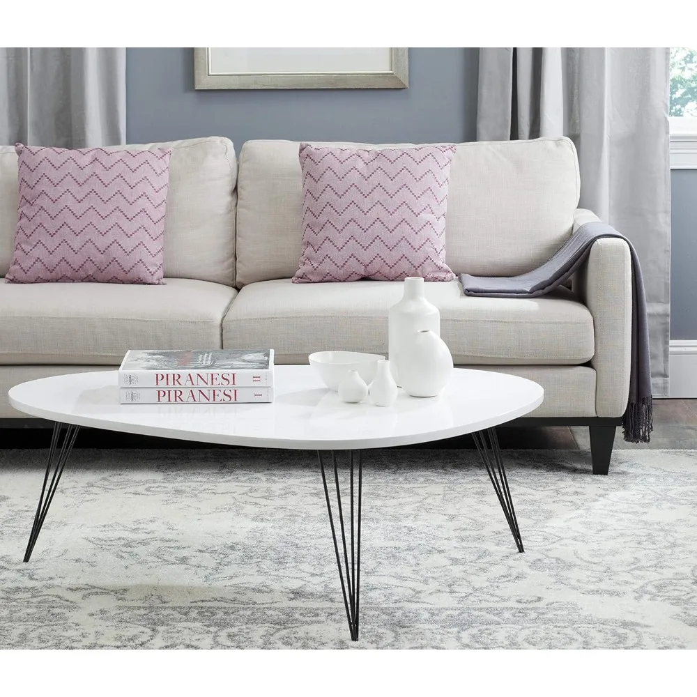 مجموعة Safavieh Home Collection Wynton طاولة قهوة حديثة باللونين الأبيض والأسود في منتصف القرن