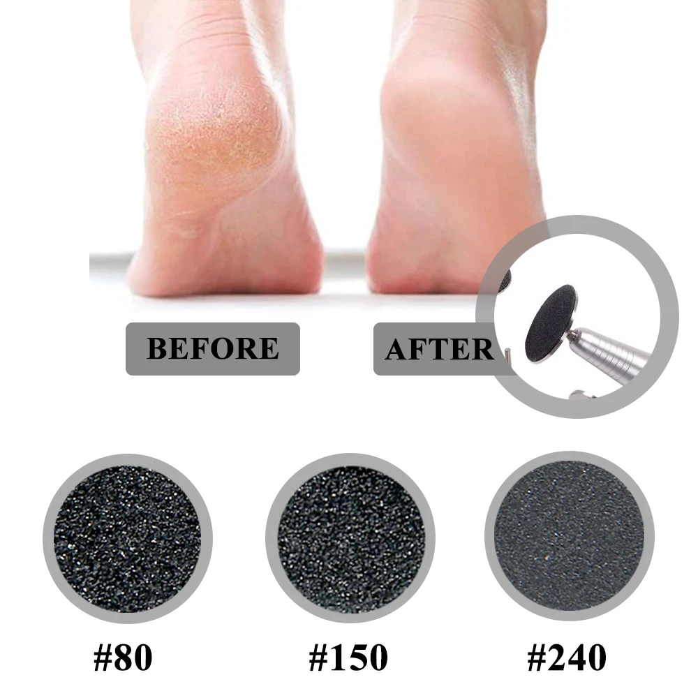 50pcs Foot Dead Skin Sandpaper Pedicure Discs Replacement Sandpaper Files For Foot File Hard Dead Skin Pedicure Tool
