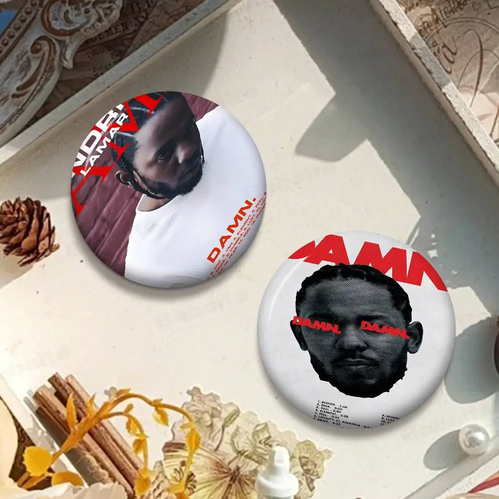 Rapper Hip Hop Kendrick Lamar Damn Album 58mm Handmade Brooch Cartoon Cosplay Badge On Backpack Jewelry Accessories Gifts