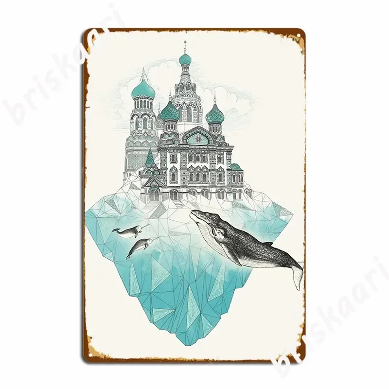 St. Peter's Iceburg Metal Sign PaintingCustom Wall Decor Bar Wall Decor Tin Sign Poster