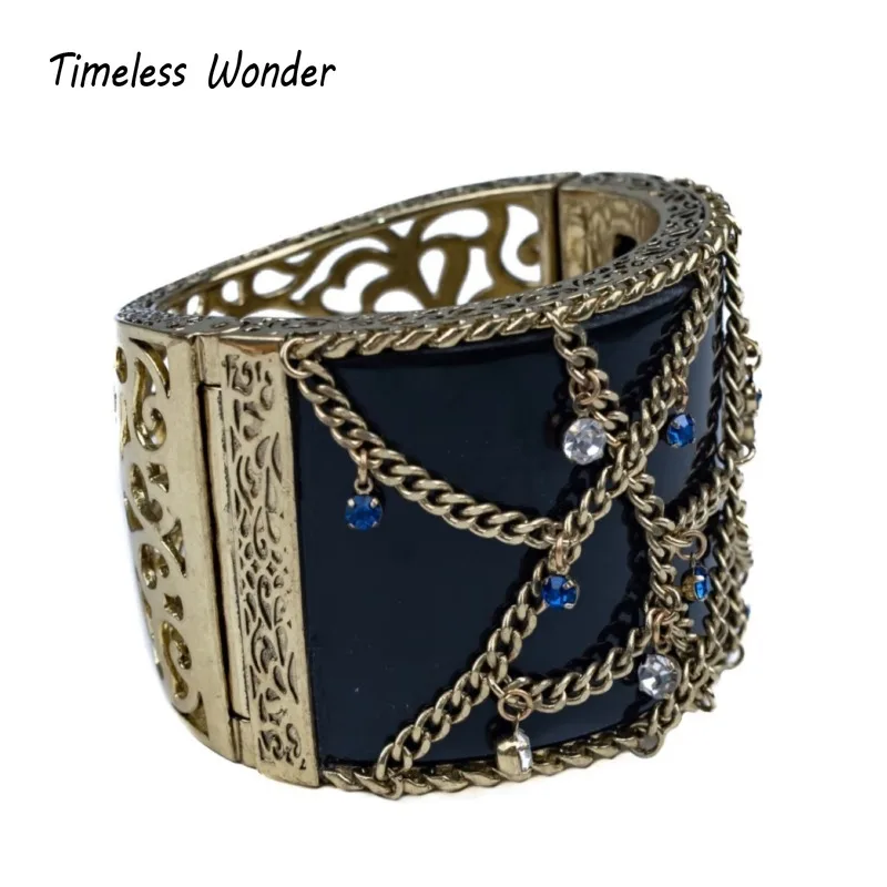 

Timeless Wonder Retro Crystal Zircon Geo Chained Wrap Bangle Women Designer Fine Jewelry Runway Luxury Rare Gift Trendy Top 1151