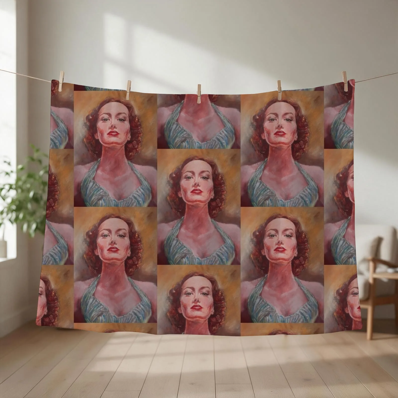 Joan the Goddess Throw Blanket Single Thermals For Travel Flannel Fabric Cute Plaid Blankets