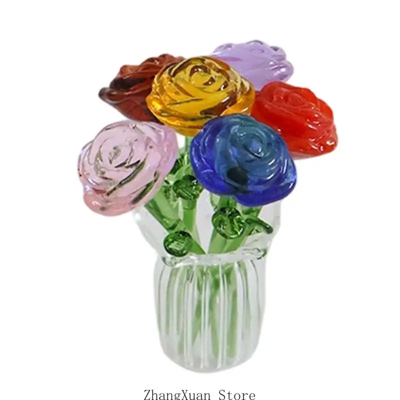 Glasimitationen von Blumen in zeitgenössischen Vasen für die Tischdekoration 3XUF – Detail 5