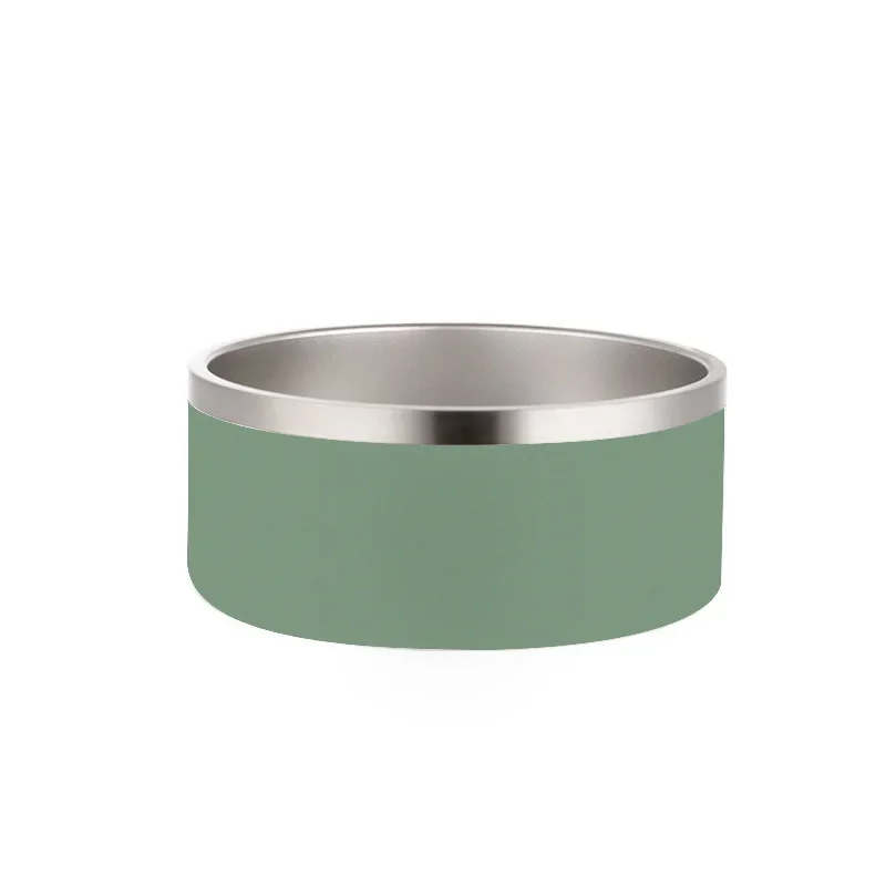 Round Thickened Stainless Steel Dog Bowl, Stylish Solid Color, Non-slip Cat And Dog Pet Bowl, Suitable For Indoor And Outdoor