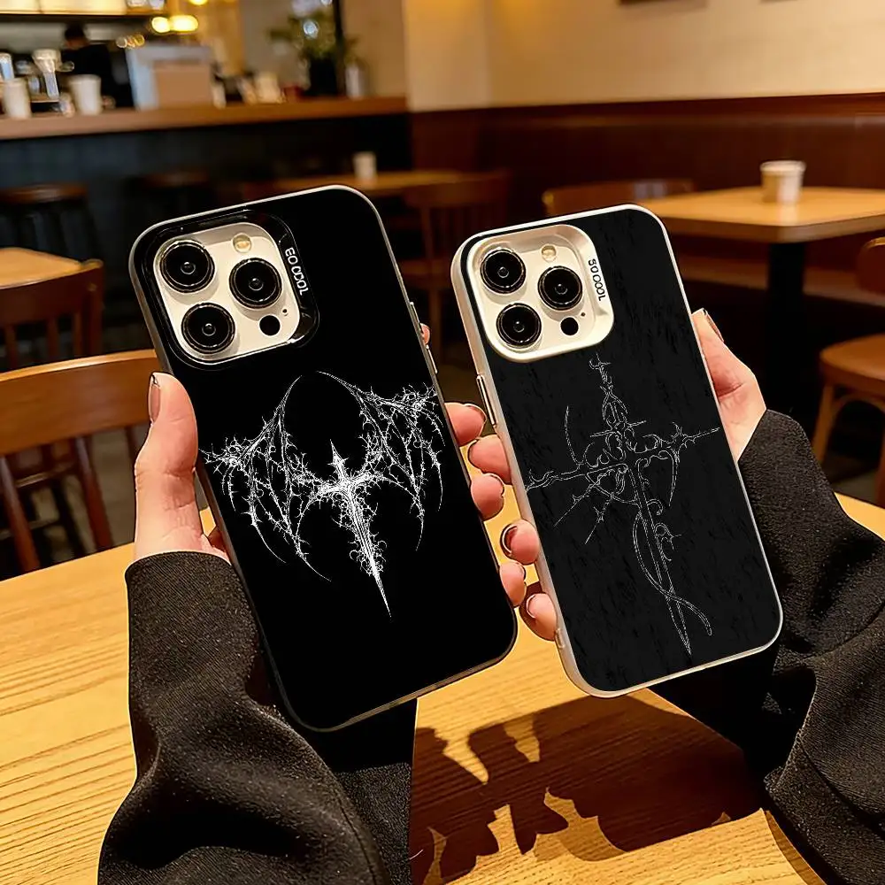 

Cyber Sigil Cross Phone Case For iPhone 17,16,15,14,13,12,11 Plus,Pro Max,XS,Colorful Silver Phone case Funda Cover