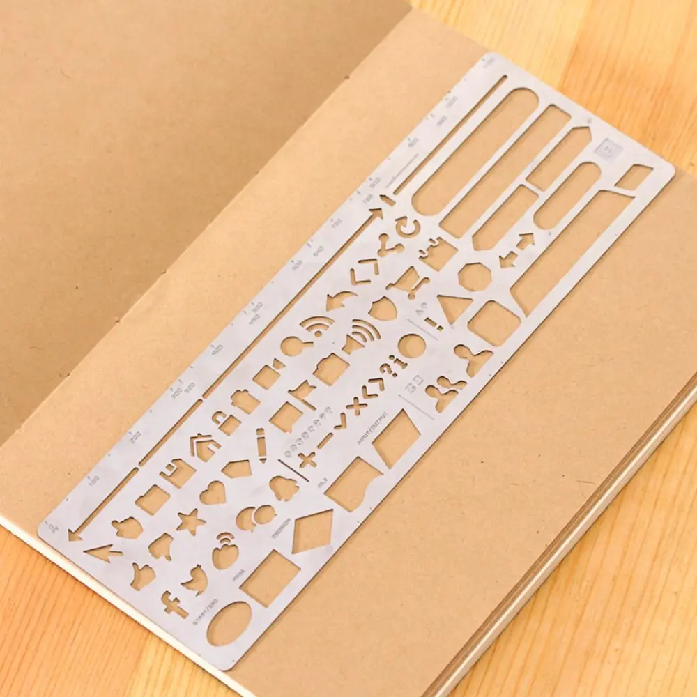 Cat Shape Template Ruler School Projects Smooth Surface Hollowed Out Ruler Pocket-Sized Vintage Drawing Template Ruler