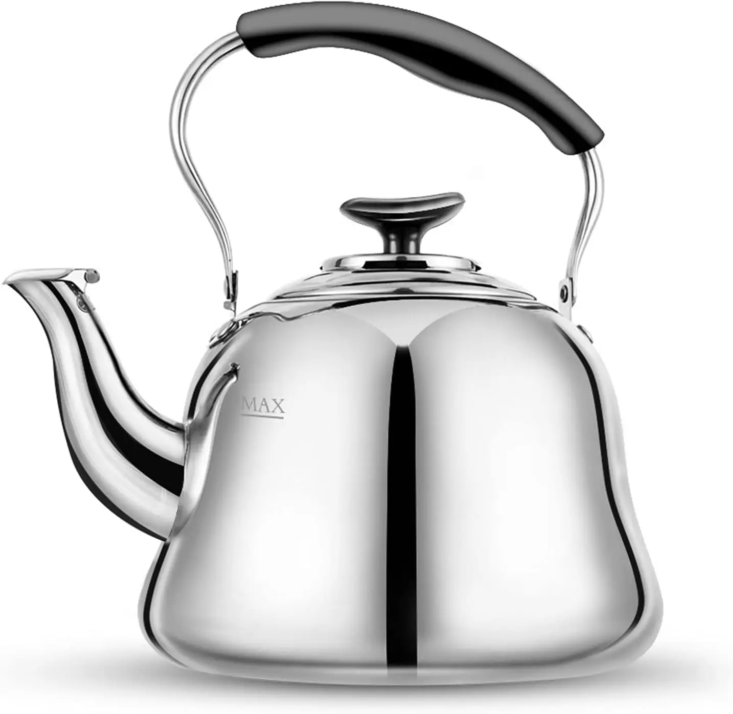 

Stainless Steel Whistling Tea Kettle, 2L Capacity, Mirror Finish, Heat-Resistant Handle for Stove Top