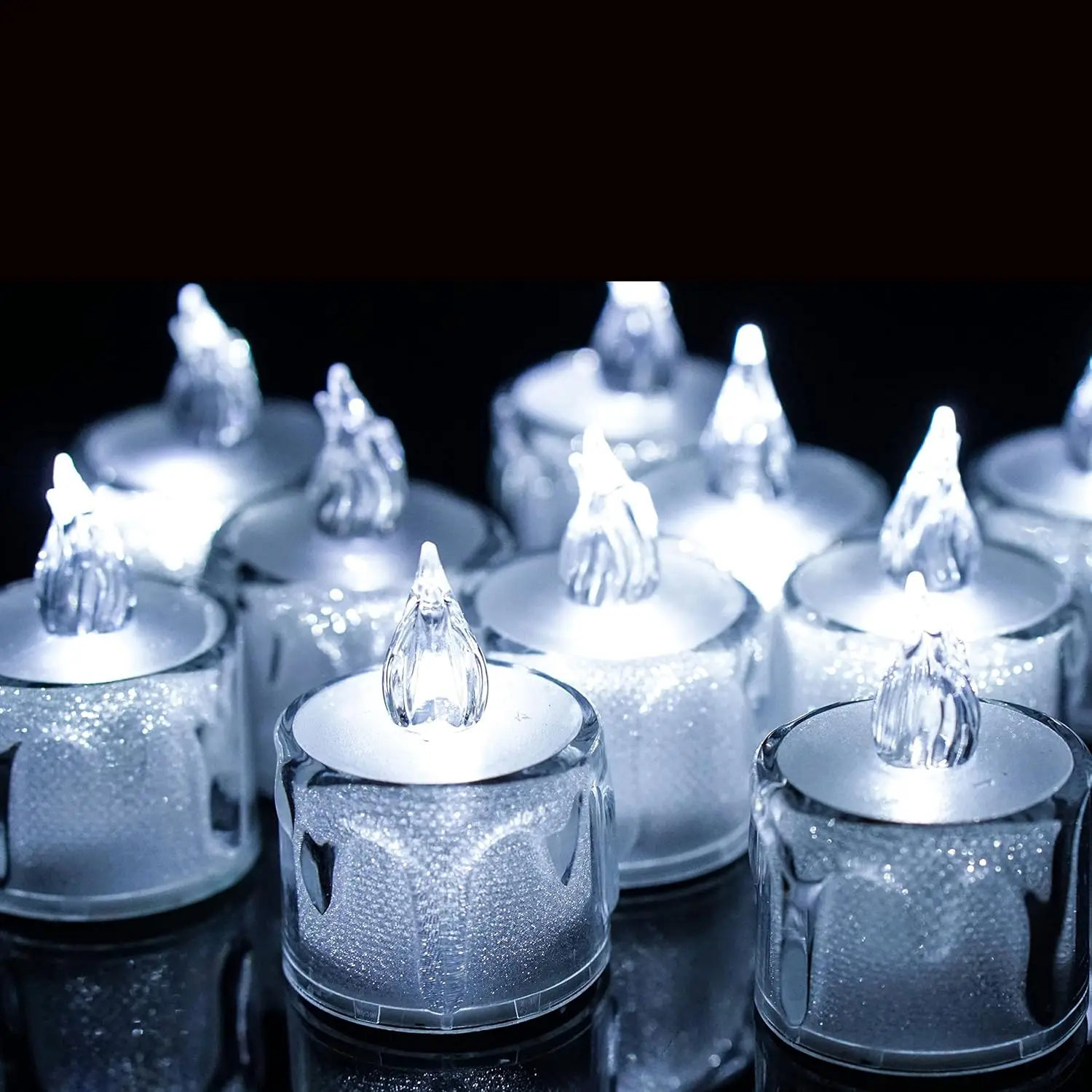 24Pcs/Set Flameless LED Candle Creative wishing Led Tea Light Warm White Flameless Candle Halloween Christmas Decor Candle Light