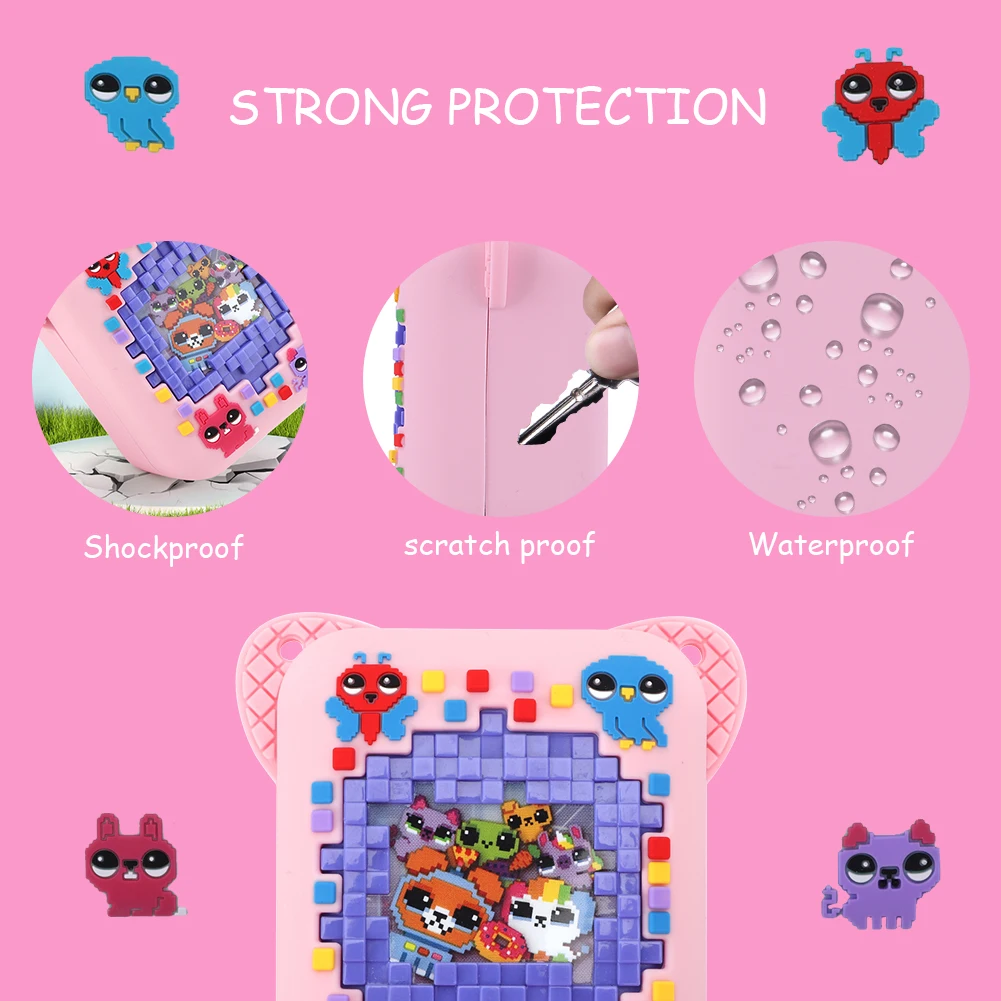 

Чехол для переноски Bitzee Digital Pet Interactive Virtual с 3D-принтом животных, силиконовый, противоударный, защита от падений, моющийся