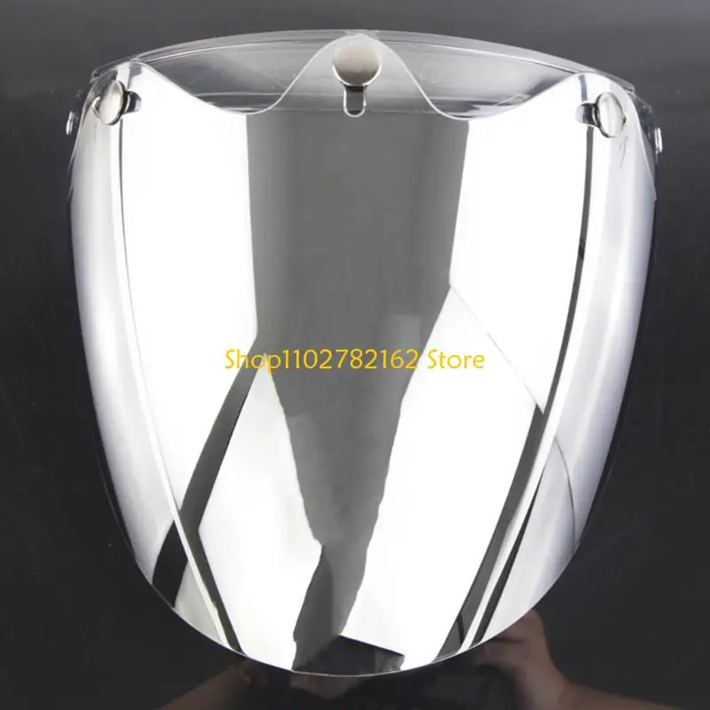 

547B Universal 3-Snap Open Face Bubble Shield Visor Motorcycle Helmet Accessories for Scratch Resistant UV Protected