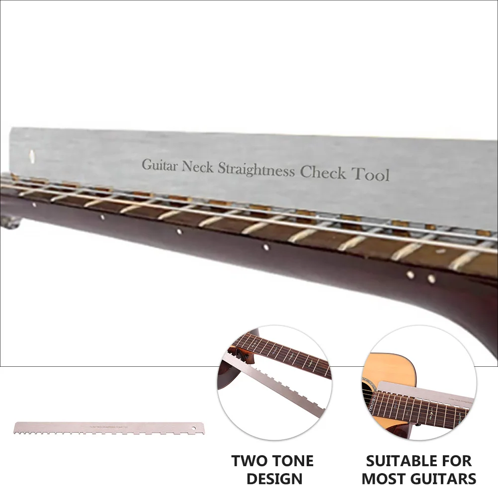 Neck Ruler Guitar Straight Accessories Notched Edge Ballad Setup Tool Straightness Check Measuring for Repair