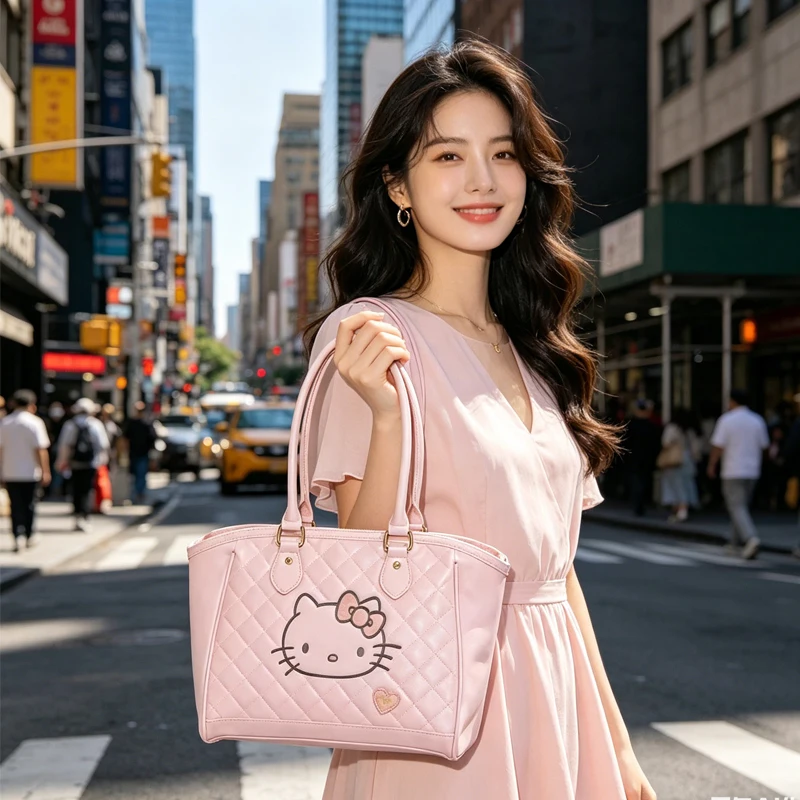 

Portable Hello Kittys Tote Bag Bags for Woman Crossbody Bag Cute Shoulder Girl Gift Large Capacity Go Out Travel Kawaii Cartoon