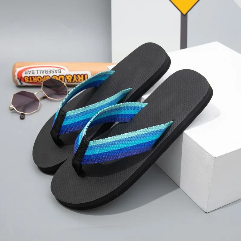 

Men's Thick Sole Beach Flip Flops, Couples Summer Sandals, Non-Slip Outdoor Slides, Lightweight EVA Toe-Post Slippers