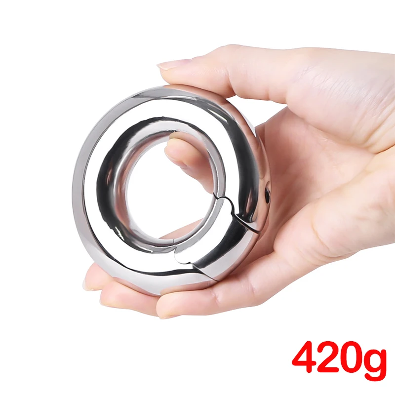 420g BDSM Male Ball Stretchers Stainless Steel Magnetic Scrotum Pendant Testis Weight penis Restraint Lock Ring for Husband