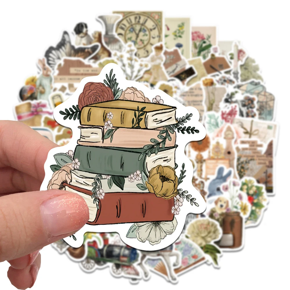 

10/30/50pcs Vintage Cartoon Objects Graffiti Stickers Aesthetic Creative Decals for Luggage Guitar Motorcycle Decoration Sticker