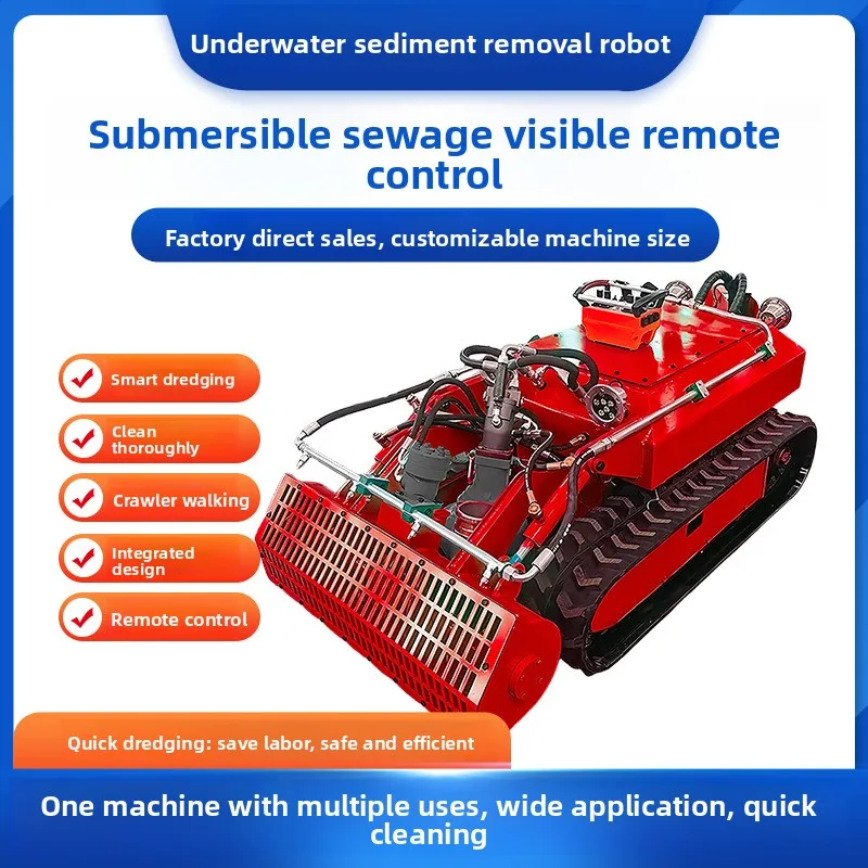 Powerful Anti Corrosion Dredging Robot Submersible Remote Control Silt Suction Equipment For Municipal Sewerage Pipe Cleaning