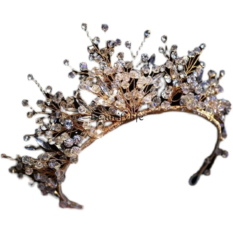 

Luxury Baroque Atmosphere Princess Diamond Catwalk Children's Crown Headgear Crystal Birthday Performance