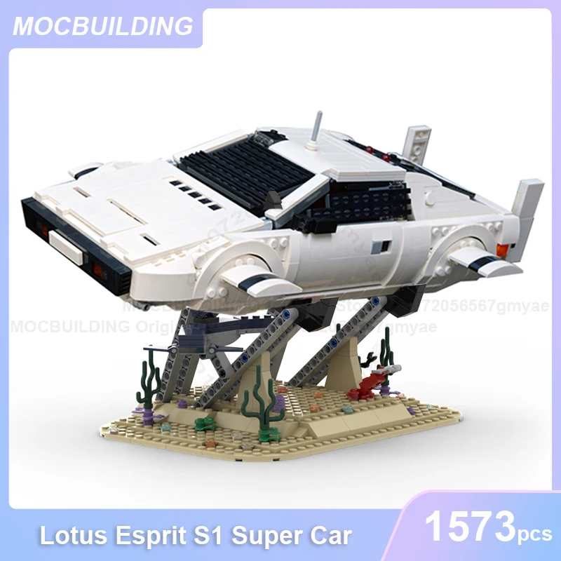 

MOC Building Blocks Lotus Esprit S1 Super Racing Sport Car Wet Nellie Model DIY Assemble Bricks Transport Toys Gifts 1573PCS
