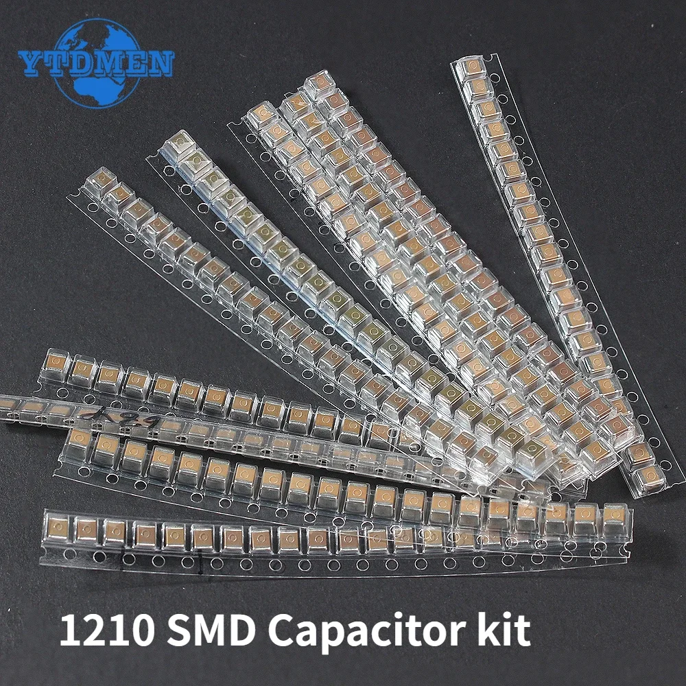 200pcs 1210 SMD Chip Capacitor 0.1UF 0.47UF 0.68UF 1UF 2.2UF 4.7UF 10UF 22UF 47UF 100UF 6.3V 10V 16V 25V 50V Capacitors Pack