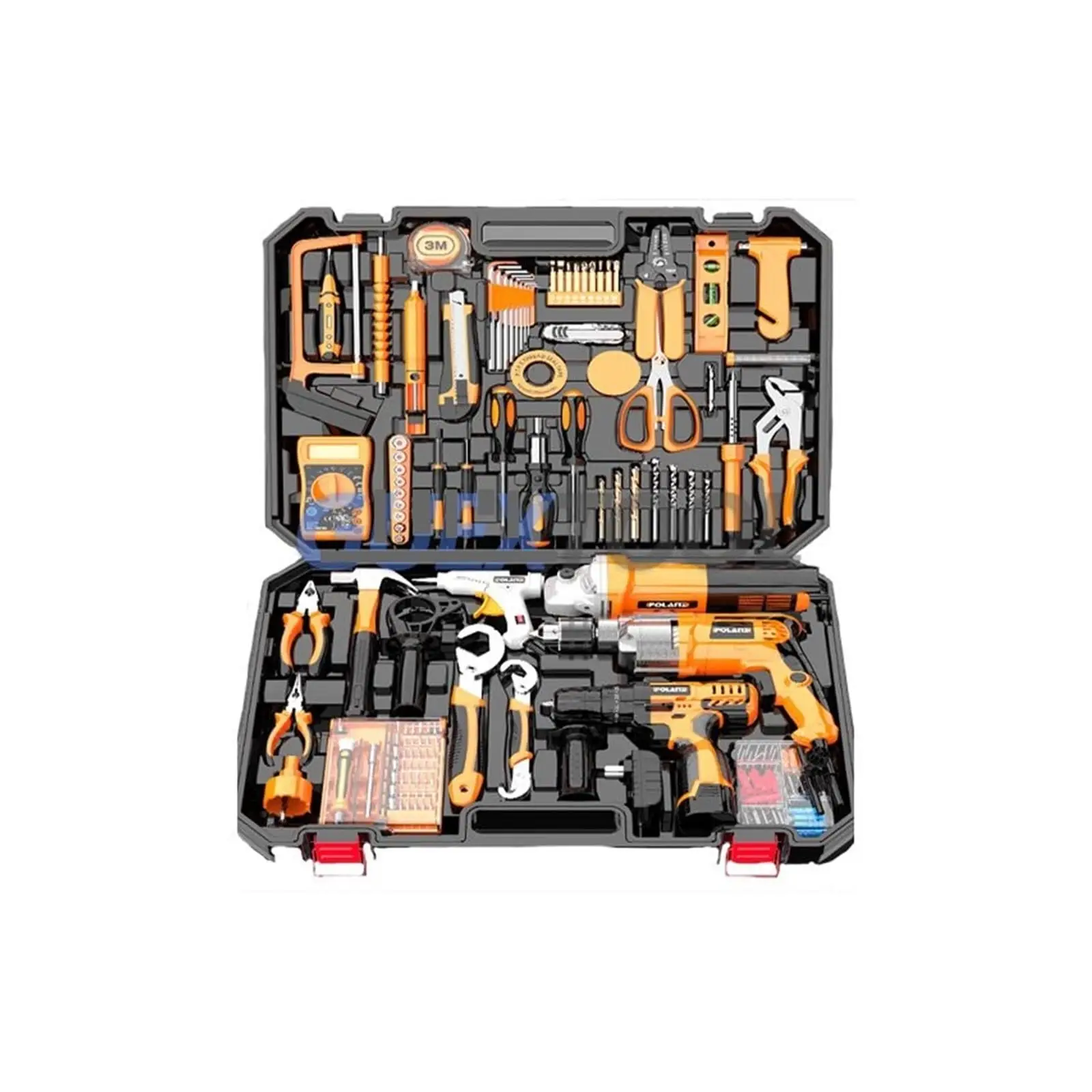 Professional Multifunctional Household Hardware Kit Durable Home Repair Combo Set Nail Gun Electrician's Set Hard Case Home Set