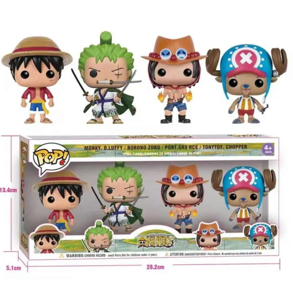 4 unid/set POP figura de una pieza Luffy Funko Chopper AISI Luo Luffytaro colección de figuras de acción modelo juguetes para regalos de navidad Juguetes