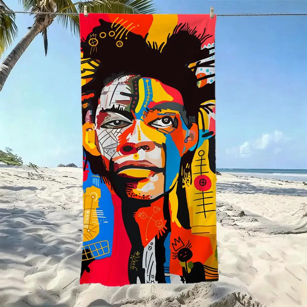 Graffiti J-Jean-Michel BasquiatS Towel Five-Star Hotel Quality Eco-Friendly Ultra Soft Thick Towels & Beach Towels