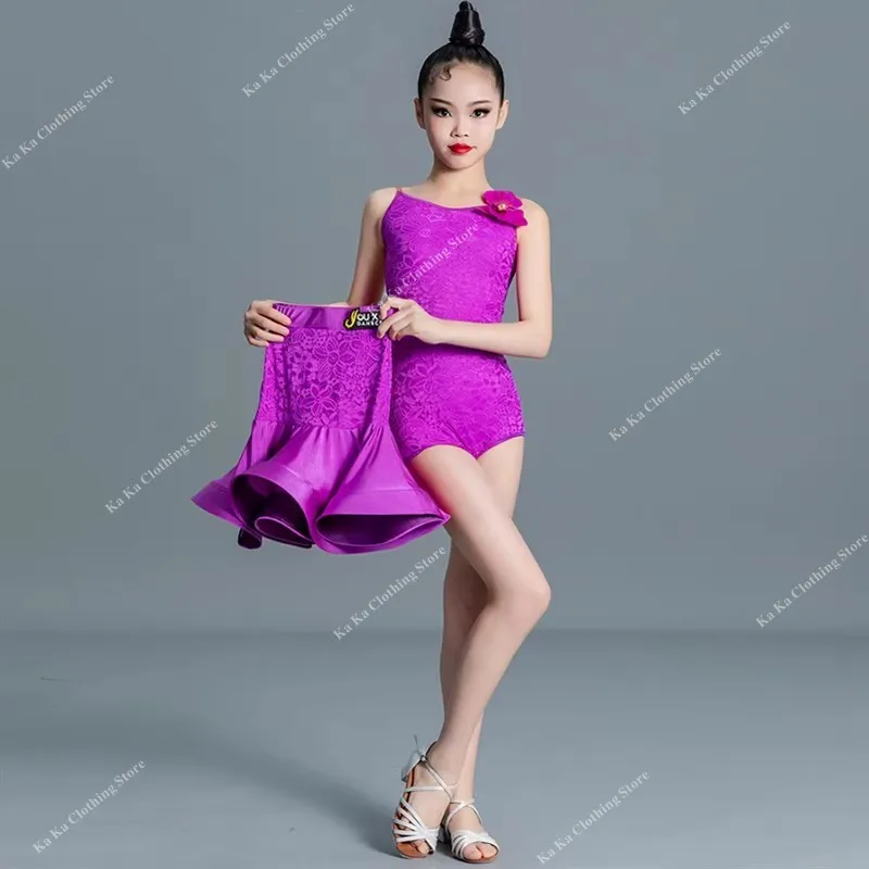 Standaard Samba Rumba Tango Latin Danskostuum Meisjes Latin Dans Oefenjurk Meisjes Ballroom Danswedstrijd Jurken Kinderen