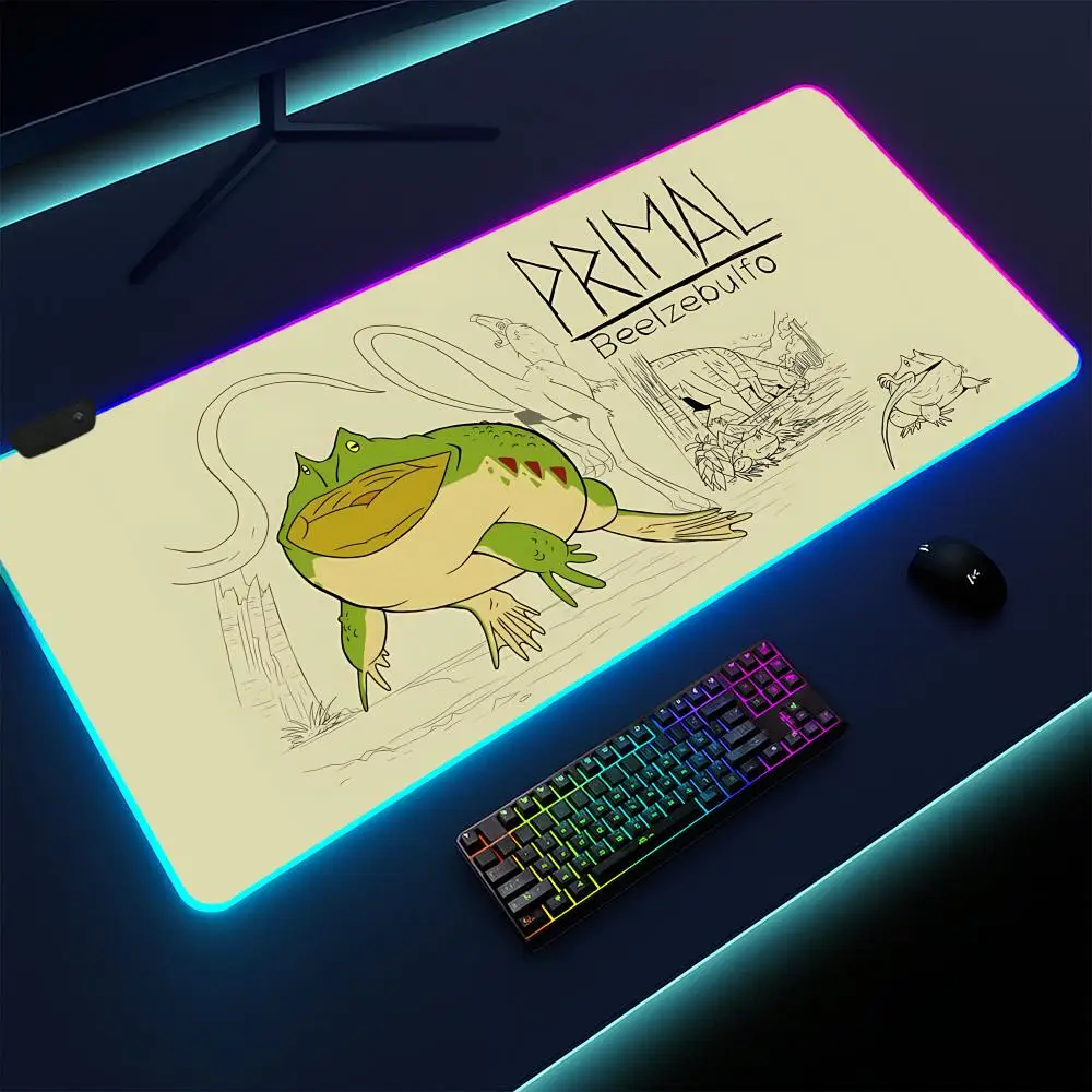 

Коврик для мыши Primal Игровой коврик, светодиодная подсветка, нескользящая основа, водонепроницаемый, большой настольный коврик, мягкая поверхность