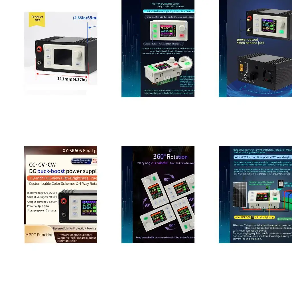 

652F Programmable Power Supply Modules 120W Constant Current Voltages Control Solar Charging with Transmission Interfaces