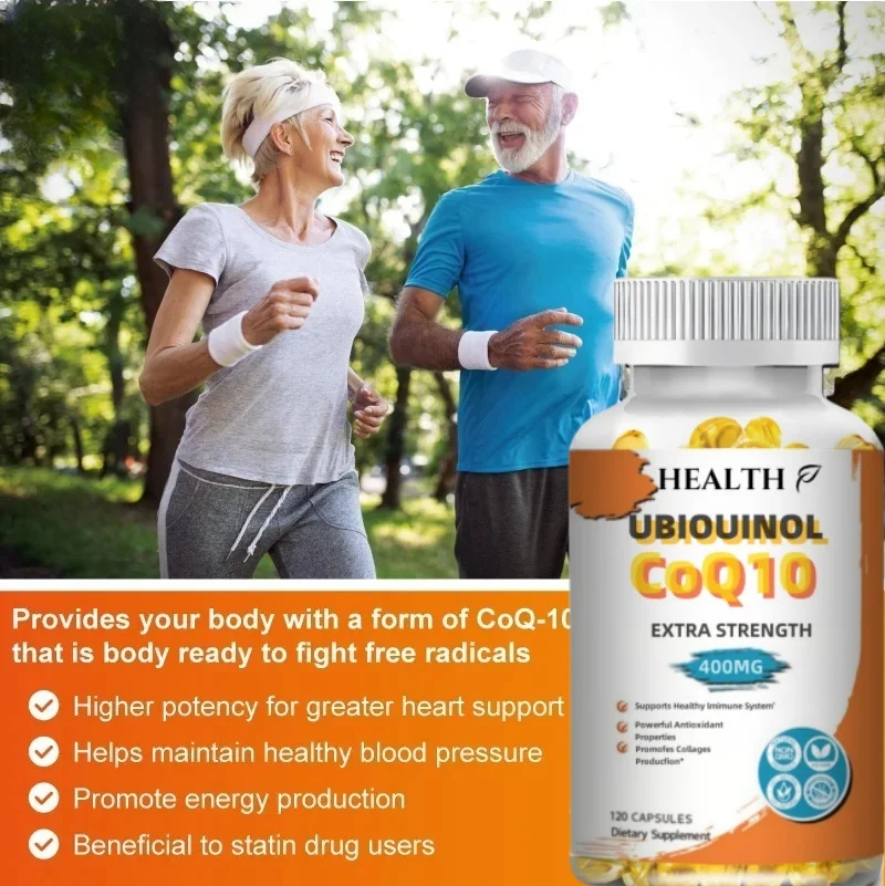 Organic Ultra High Absorption 400mg COQ10 Coenzyme Q10 Blood Vessels&Heart Health Blood Pressure Balance for Old People