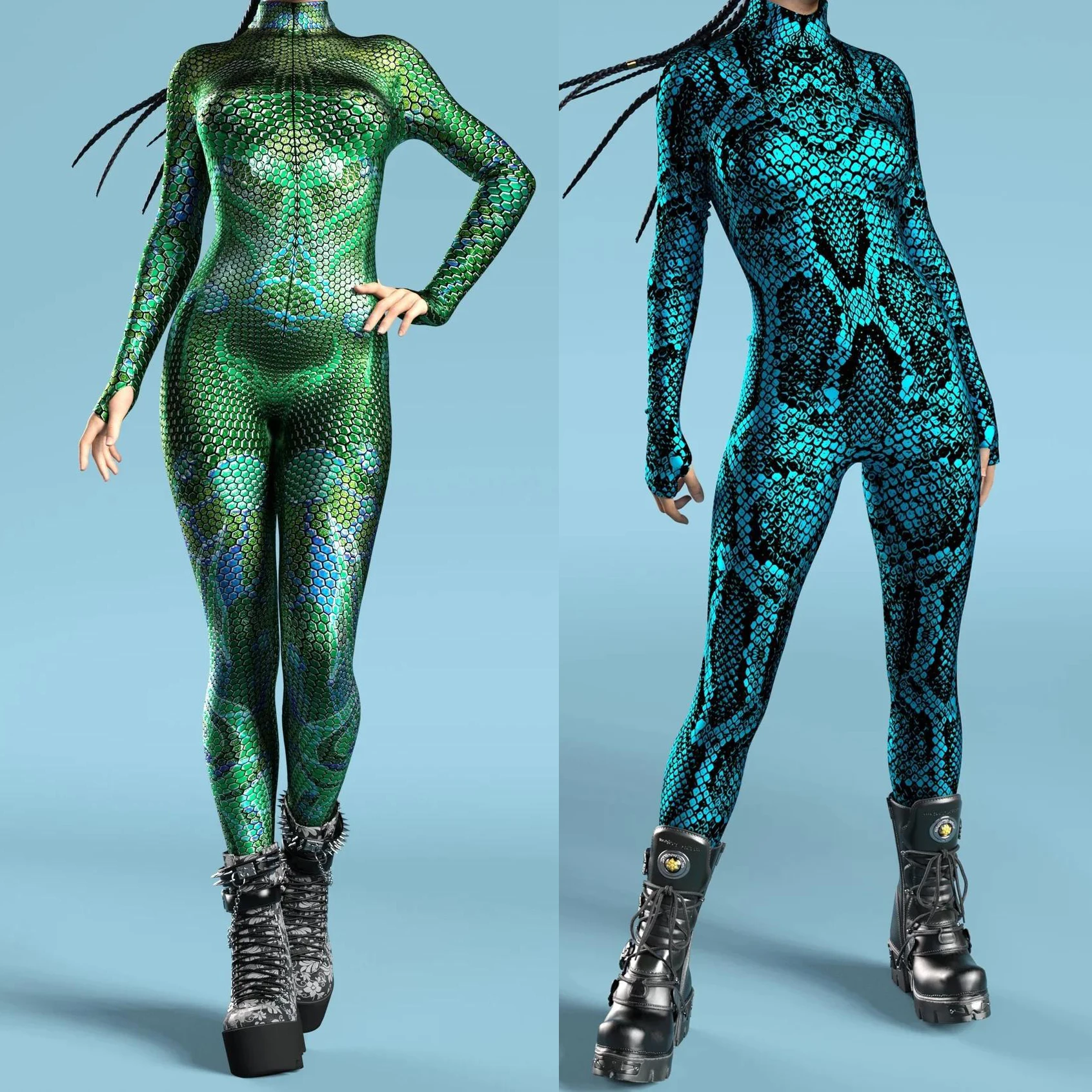 Women Sexy Fish Scale Jumpsuit Mermaid Cosplay Armor Zentai Suit Costume Xmas New Year Party Shows Bodysuit Front Zipper